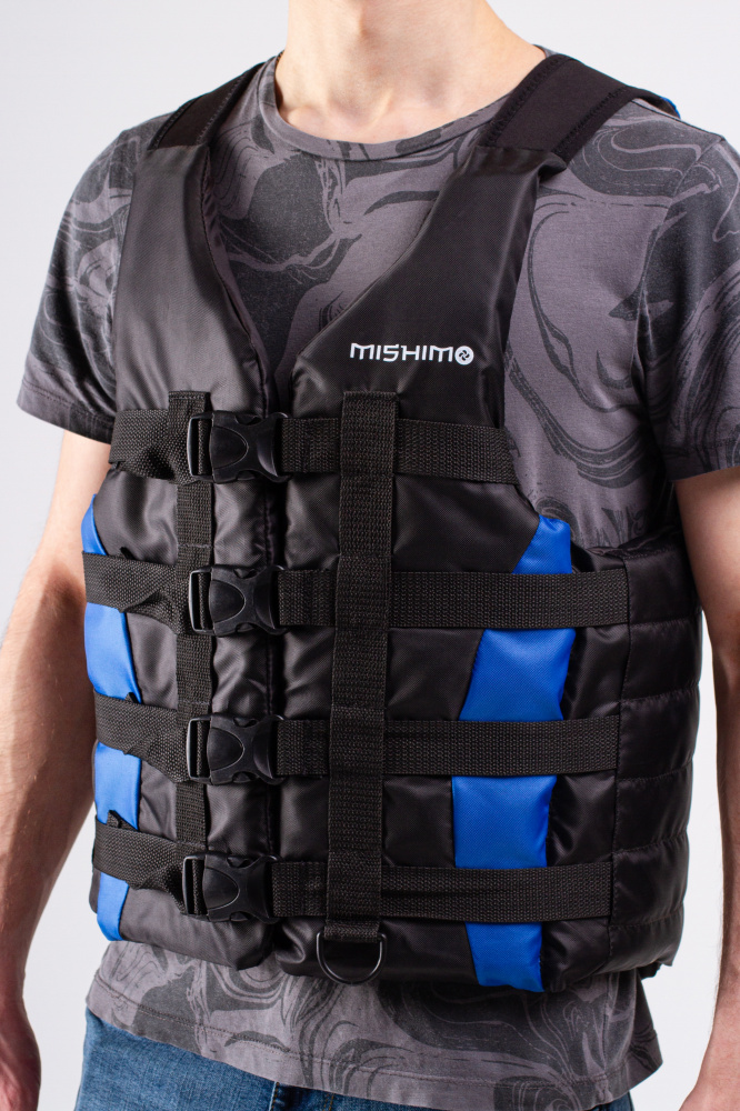 Жилет спасательный MISHIMO PRO Премиум качества Черно-синий в Новошахтинске