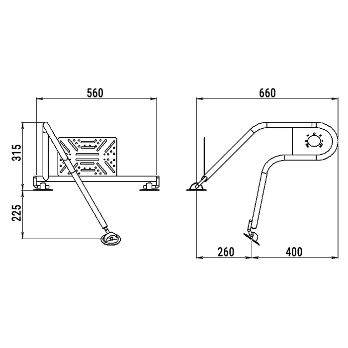 Стойка рулевая с креплением на баллон надувной лодки 25мм в Новошахтинске
