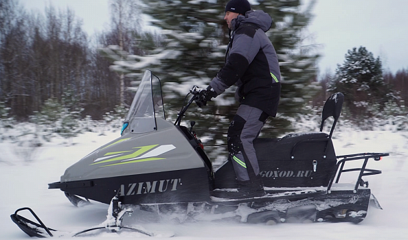 Миниснегоход Бурлак Азимут 20 л.с. , эл.запуск, реверс, тормоз гидравл, капот серый в Новошахтинске