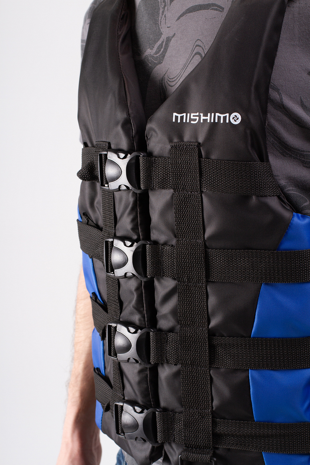 Жилет спасательный MISHIMO PRO Премиум качества Черно-синий в Новошахтинске