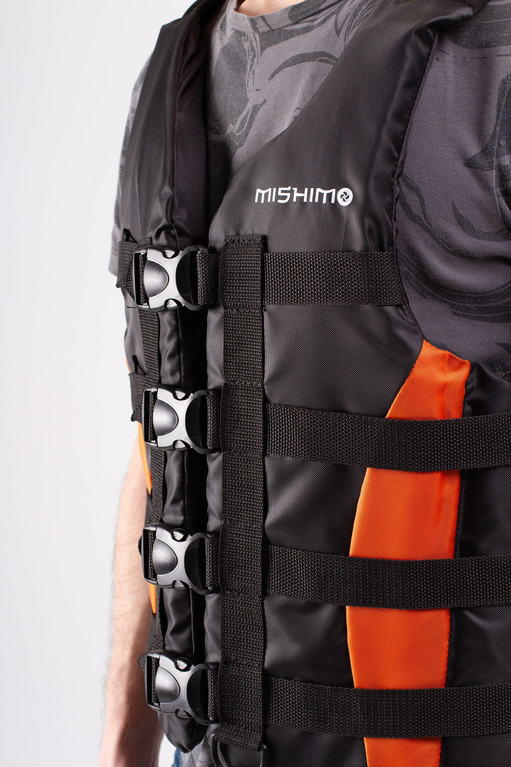 Жилет спасательный MISHIMO PRO Премиум качества Черно-оранжевый в Новошахтинске