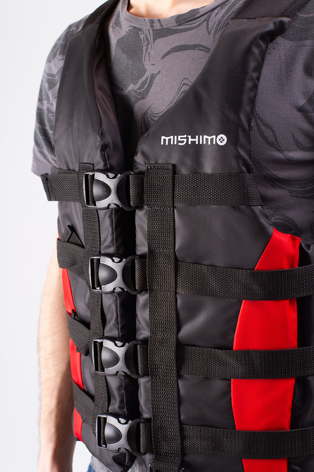 Жилет спасательный MISHIMO PRO Премиум качества Черно-красный в Новошахтинске